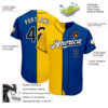 Custom Royal Black-Yellow Authentic Split Fashion Baseball Jersey