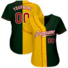Custom Green Red-Yellow Authentic Split Fashion Baseball Jersey