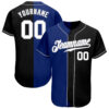 Custom Black White-Royal Authentic Split Fashion Baseball Jersey