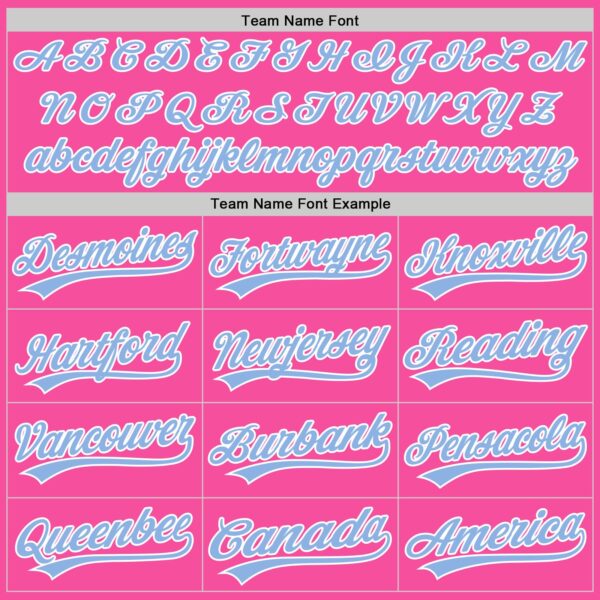 Custom Pink Light Blue-White Authentic Split Fashion Baseball Jersey