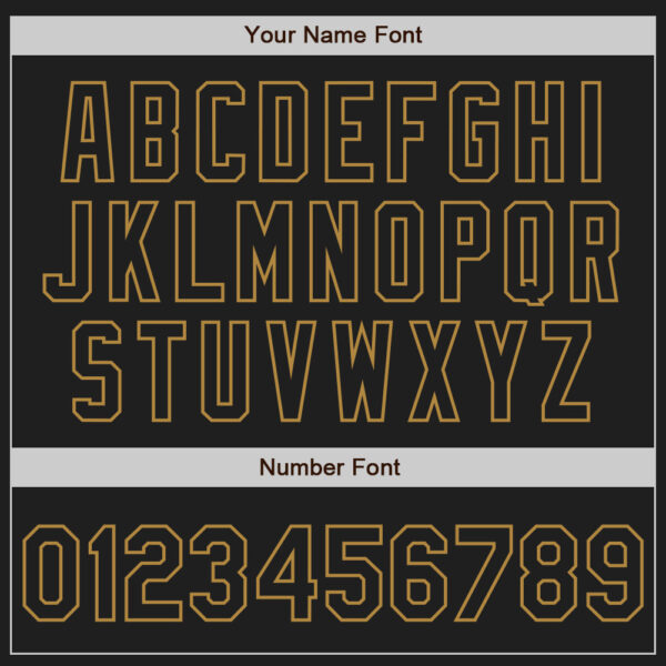 Custom Black Black White-Old Gold Authentic Split Fashion Baseball Jersey