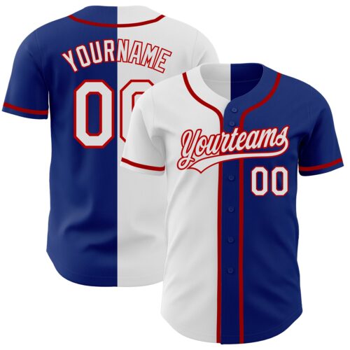 SplitF0601_8f49137b-ed12-4715-8595-340e2f6606f2 Custom Royal White-Red Authentic Split Fashion Baseball Jersey