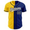Custom Royal Black-Yellow Authentic Split Fashion Baseball Jersey