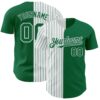 SplitF0672 Custom Kelly Green White-Kelly Green Pinstripe Authentic Split Fashion Baseball Jersey