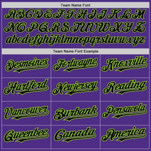 Custom Purple Neon Green-Black Pinstripe Authentic Split Fashion Baseball Jersey