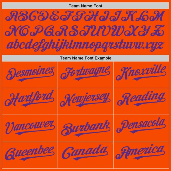 Custom Orange White-Purple Pinstripe Authentic Split Fashion Baseball Jersey