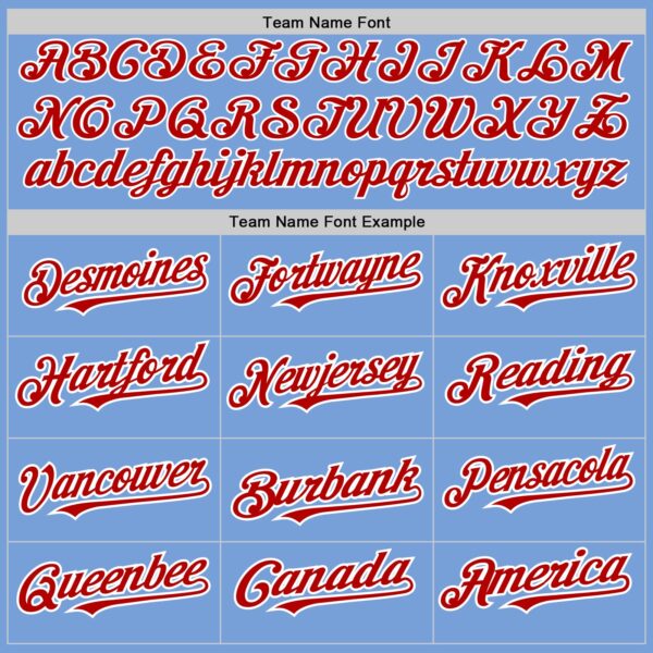 Custom Light Blue White-Red Pinstripe Authentic Split Fashion Baseball Jersey