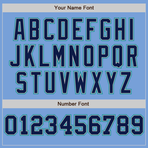 Custom Light Blue Gray Teal-Navy Pinstripe Authentic Split Fashion Baseball Jersey