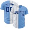 Custom Light Blue White-Royal Pinstripe Authentic Split Fashion Baseball Jersey