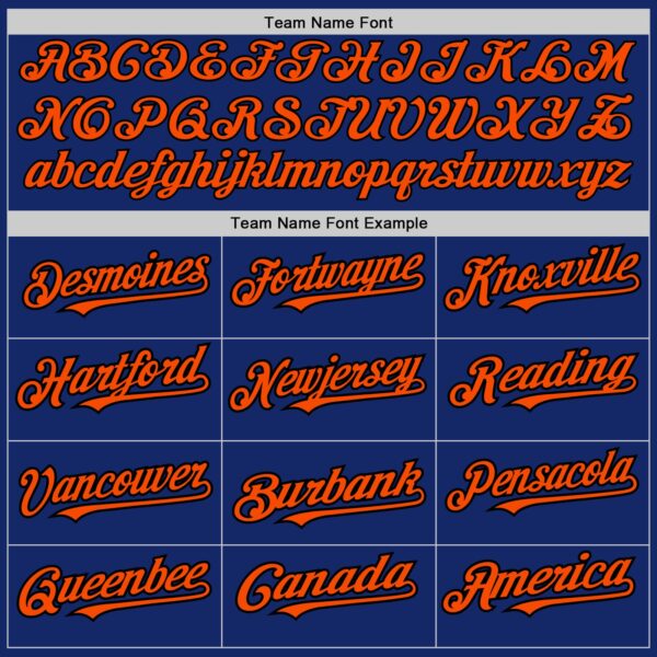 Custom Royal Black-Orange Pinstripe Authentic Split Fashion Baseball Jersey