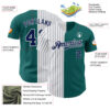 Custom Teal White-Navy Pinstripe Authentic Split Fashion Baseball Jersey