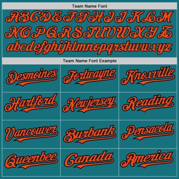 Custom Teal Orange-Black Pinstripe Authentic Split Fashion Baseball Jersey