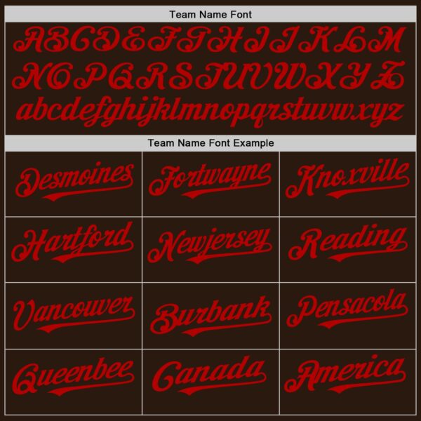 Custom Brown White-Red Pinstripe Authentic Split Fashion Baseball Jersey