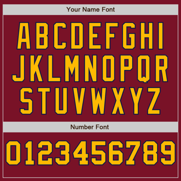 Custom Crimson Navy-Gold Pinstripe Authentic Split Fashion Baseball Jersey