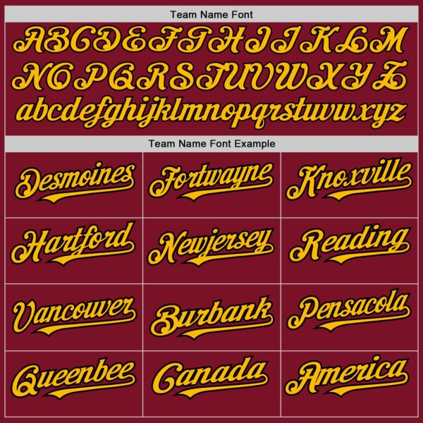 Custom Crimson Black-Gold Pinstripe Authentic Split Fashion Baseball Jersey