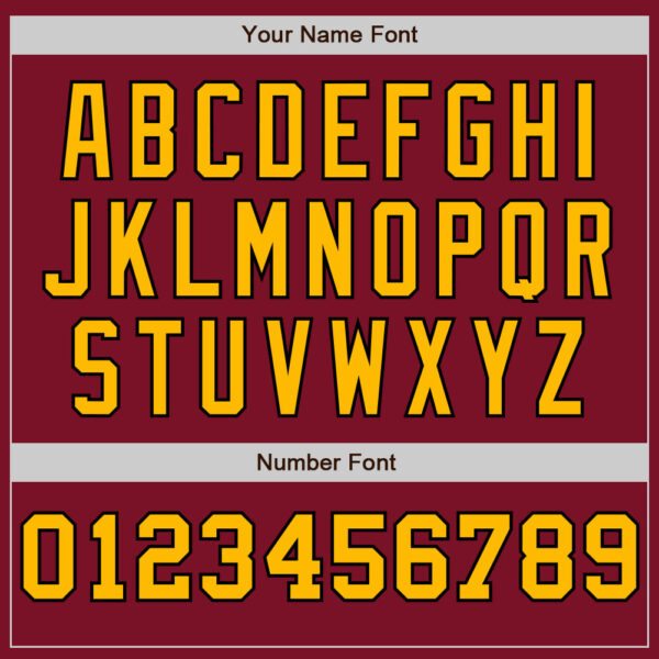 Custom Crimson Black-Gold Pinstripe Authentic Split Fashion Baseball Jersey