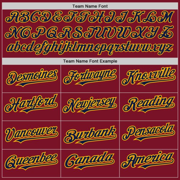 Custom Crimson Gold-Navy Pinstripe Authentic Split Fashion Baseball Jersey