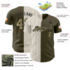 Custom Olive Camo Cream-Black Pinstripe Authentic Split Fashion Salute To Service Baseball Jersey