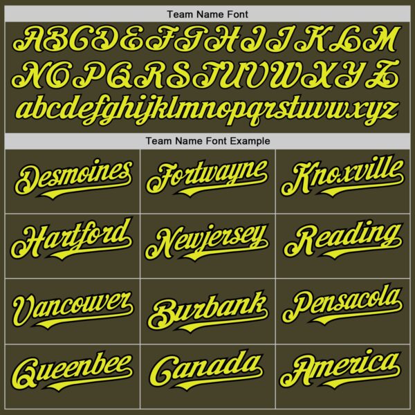 Custom Olive Neon Yellow Cream-Black Pinstripe Authentic Split Fashion Salute To Service Baseball Jersey