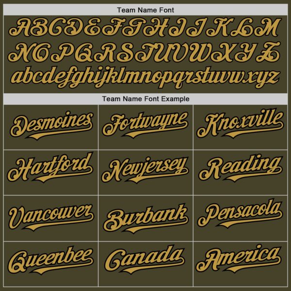 Custom Olive Old Gold Cream-Black Pinstripe Authentic Split Fashion Salute To Service Baseball Jersey