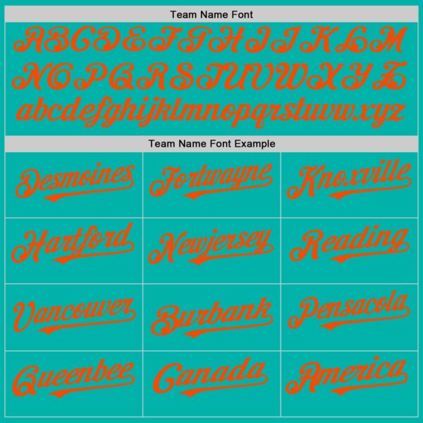 Custom Aqua White-Orange Pinstripe Authentic Split Fashion Baseball Jersey