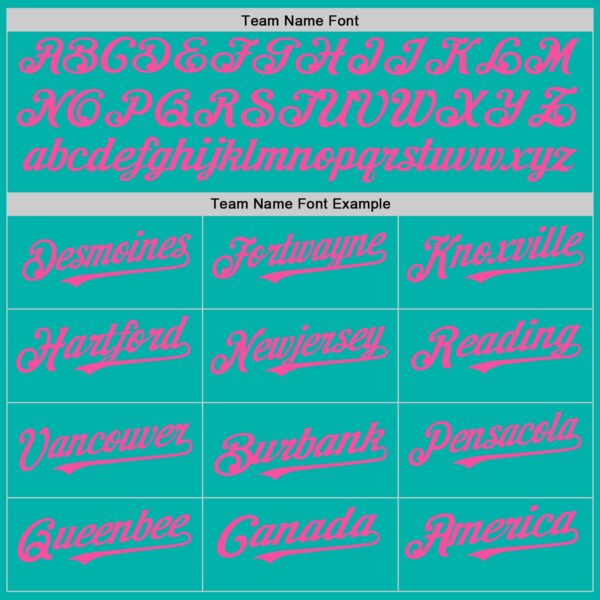 Custom Aqua White-Pink Pinstripe Authentic Split Fashion Baseball Jersey