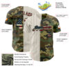 Custom Camo Vintage USA Flag Cream-Black Pinstripe Authentic Split Fashion Salute To Service Baseball Jersey