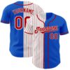 Custom Thunder Blue Red-White Red Pinstripe Authentic Split Fashion Baseball Jersey
