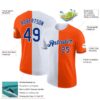 Custom Orange Royal-White Split Fashion Performance T-Shirt