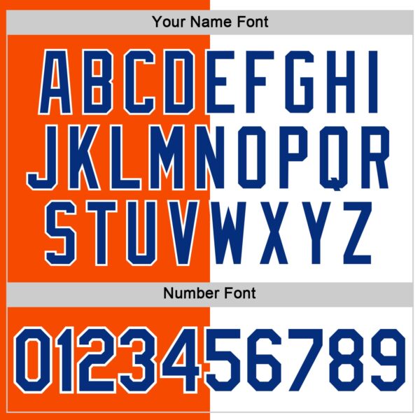 Custom Orange Royal-White Split Fashion Performance T-Shirt