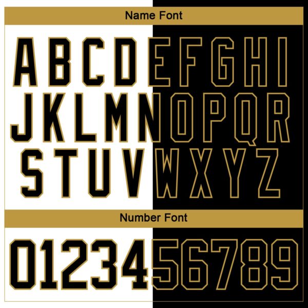 Custom Black Old Gold-White Split Fashion Hockey Lace Neck Jersey