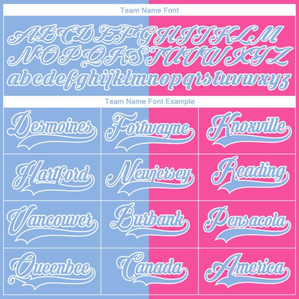 Custom Pink Light Blue-White Split Fashion Hockey Lace Neck Jersey