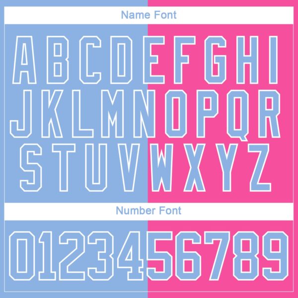 Custom Pink Light Blue-White Split Fashion Hockey Lace Neck Jersey