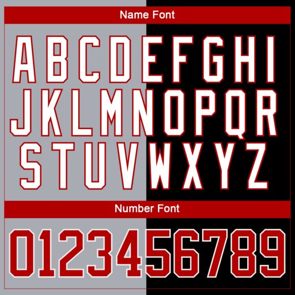 Custom Black Red Gray-White Split Fashion Hockey Lace Neck Jersey