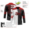Custom Black Red-White Split Fashion Hockey Lace Neck Jersey