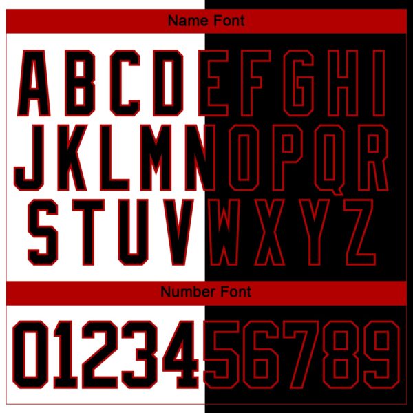 Custom Black Red-White Split Fashion Hockey Lace Neck Jersey