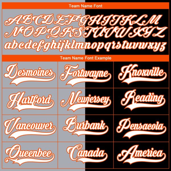 Custom Black Orange Gray-White Split Fashion Hockey Lace Neck Jersey