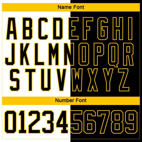 Custom Black Yellow-White Split Fashion Hockey Lace Neck Jersey