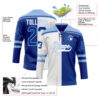 Custom Royal Light Blue-White Split Fashion Hockey Lace Neck Jersey
