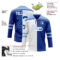 Custom Royal Light Blue-White Split Fashion Hockey Lace Neck Jersey