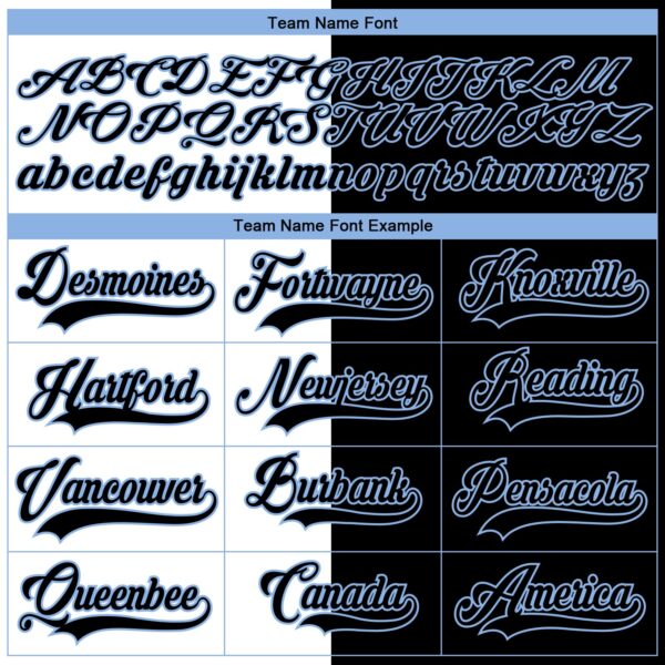 Custom Black Light Blue-White Split Fashion Hockey Lace Neck Jersey