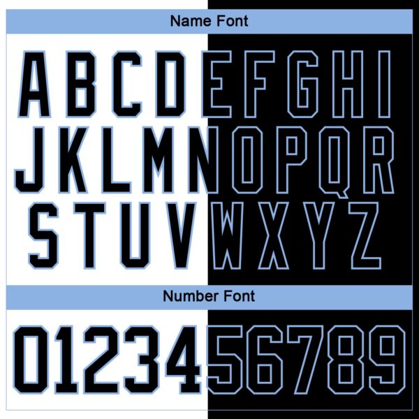 Custom Black Light Blue-White Split Fashion Hockey Lace Neck Jersey