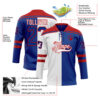 Custom Royal Red-White Split Fashion Hockey Lace Neck Jersey