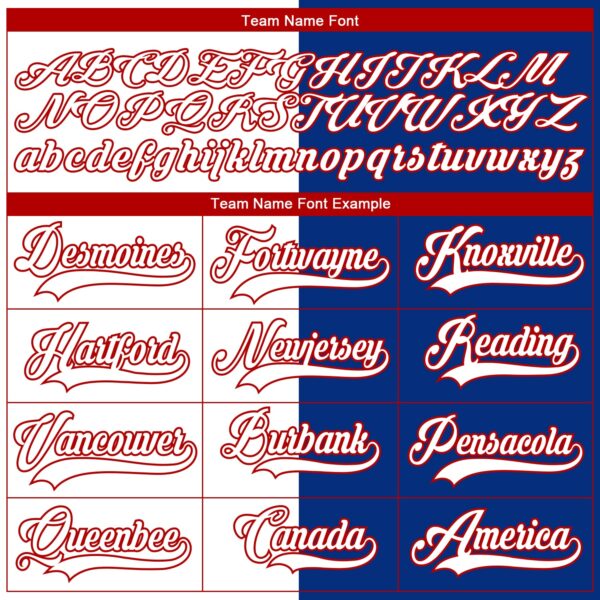 Custom Royal Red-White Split Fashion Hockey Lace Neck Jersey