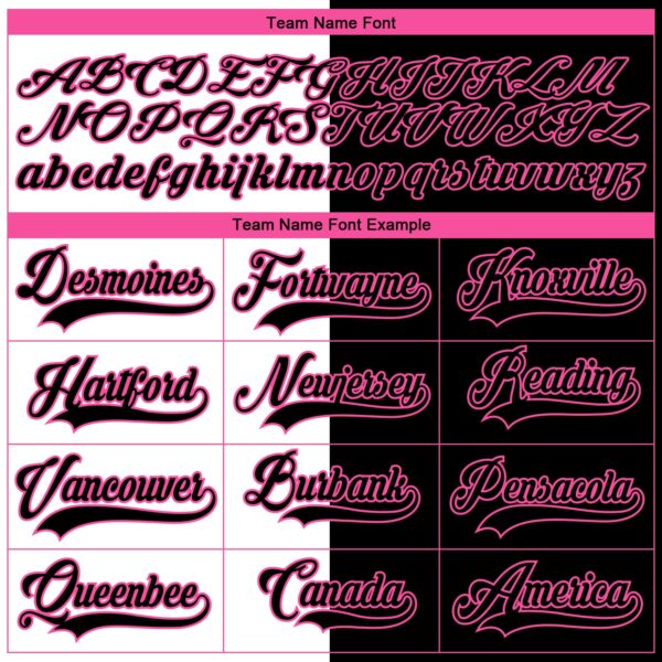 Custom Black Pink-White Split Fashion Hockey Lace Neck Jersey