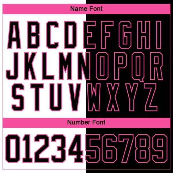 Custom Black Pink-White Split Fashion Hockey Lace Neck Jersey