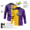 Custom Purple Black Yellow-White Split Fashion Hockey Lace Neck Jersey