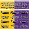 Custom Purple Black Yellow-White Split Fashion Hockey Lace Neck Jersey