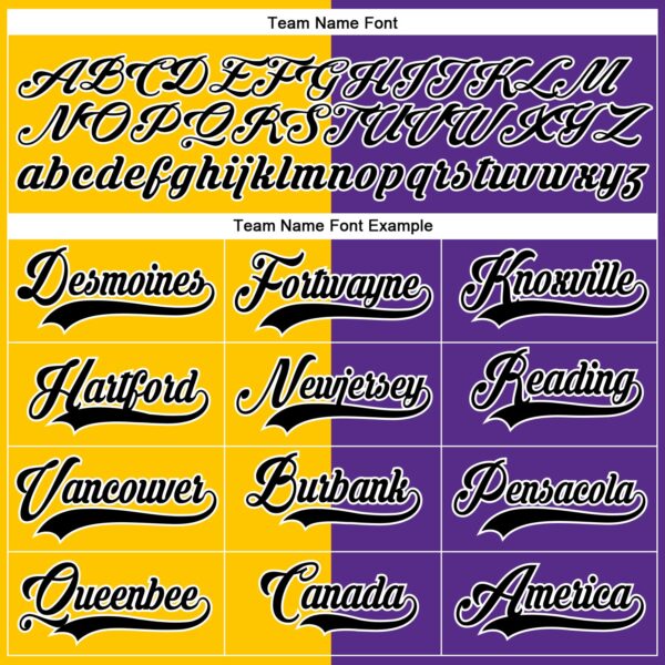 Custom Purple Black Yellow-White Split Fashion Hockey Lace Neck Jersey