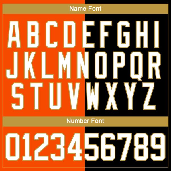 Custom Black White Orange-Old Gold Split Fashion Hockey Lace Neck Jersey